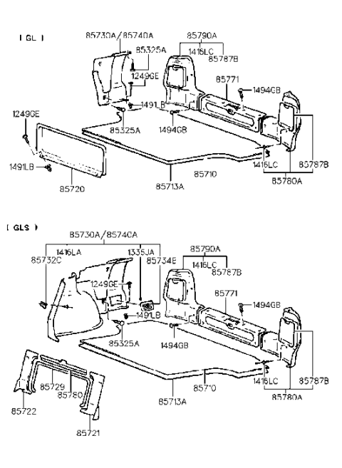 1991 Hyundai Elantra Luggage Compartment Diagram