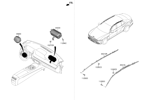 2023 Hyundai Genesis G90 Air Bag System Diagram