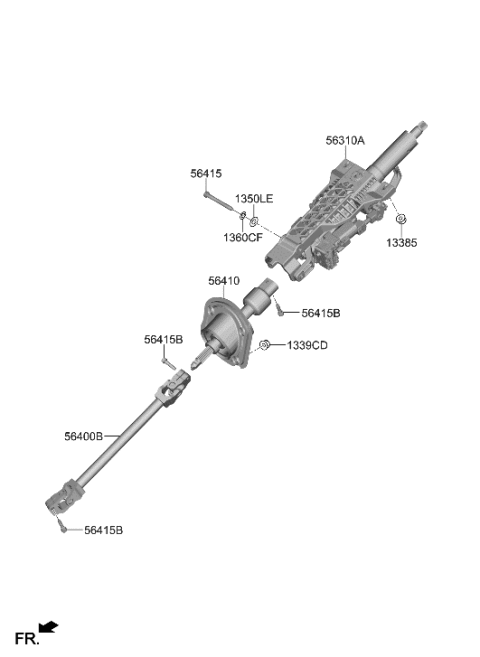 2023 Hyundai Genesis G90 Steering Column & Shaft Diagram 1