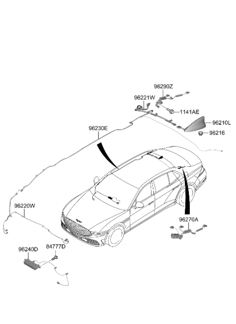 2023 Hyundai Genesis G90 Antenna Diagram