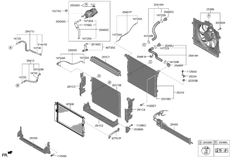 2023 Hyundai Genesis G90 Engine Cooling System Diagram 1