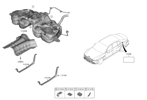 2023 Hyundai Genesis G90 Fuel System Diagram 2