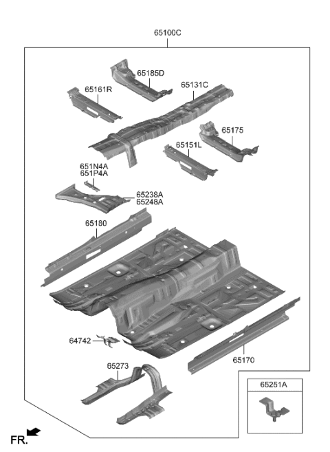 2023 Hyundai Genesis G90 Floor Panel Diagram 2