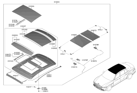 2023 Hyundai Genesis G90 Sunroof Diagram