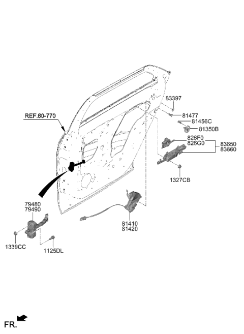 2023 Hyundai Ioniq 5 Rear Door Locking Diagram