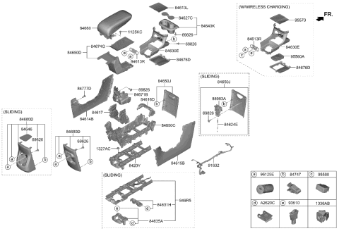 1991 Hyundai Elantra PAD-WIRELESS CHARGING Diagram for 95570-GI100