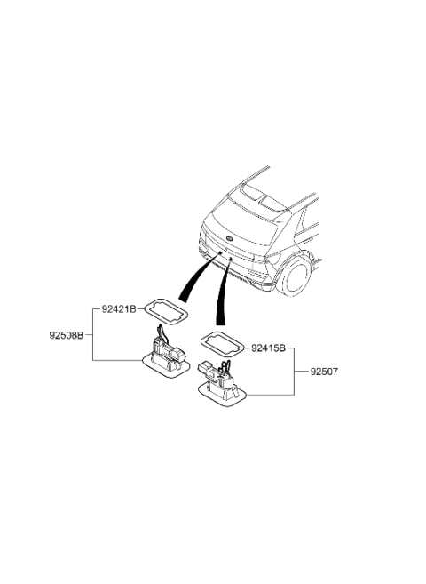 2022 Hyundai Ioniq 5 LAMP ASSY-LICENSE PLATE,RH Diagram for 92502-GI000