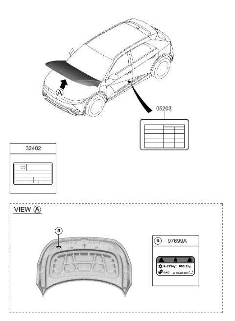 2022 Hyundai Ioniq 5 LABEL-EMISSION Diagram for 32410-1XAD3