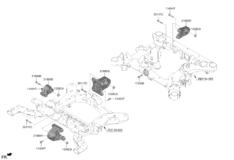 2022 Hyundai Ioniq 5 BRKT ASSY-MOTOR MTG RR Diagram for 218G0-GI000