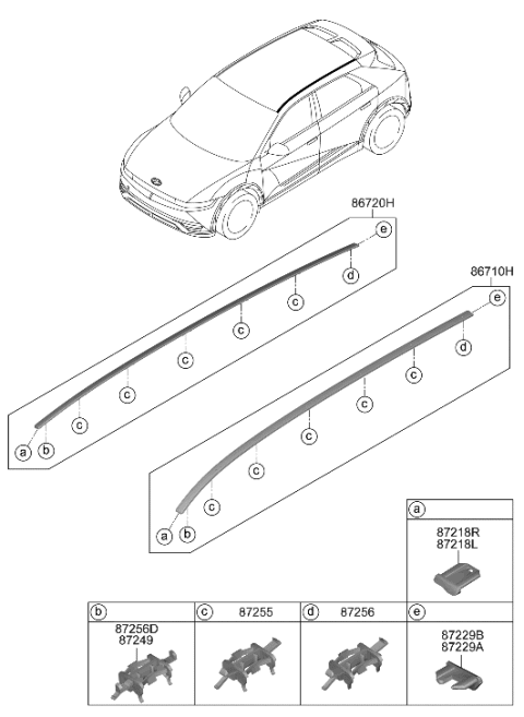 1991 Hyundai Elantra CLIP-ROOF GARNISH MTG Diagram for 87245-GI000