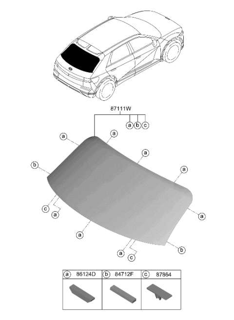 2022 Hyundai Ioniq 5 GLASS ASSY-TAIL GATE Diagram for 87110-GI210