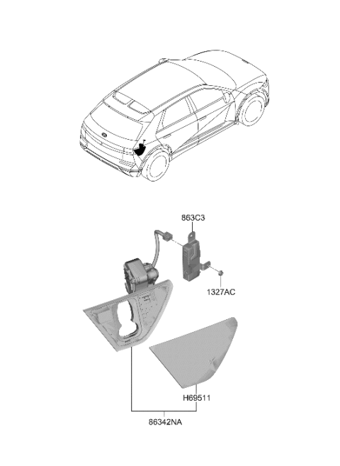 2022 Hyundai Ioniq 5 Fuel Filler Door Diagram