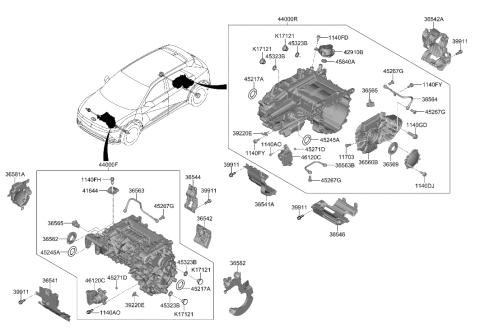2022 Hyundai Ioniq 5 MOTOR-GEAR DRIVE UNIT ASSY,RR Diagram for 44000-18FB0