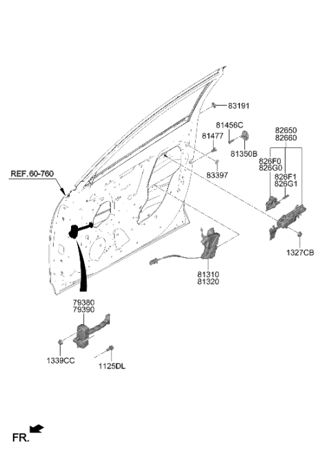 2023 Hyundai Ioniq 5 HANDLE ASSY-FRONT DOOR OUTSIDE Diagram for 82660-GI610-C5G