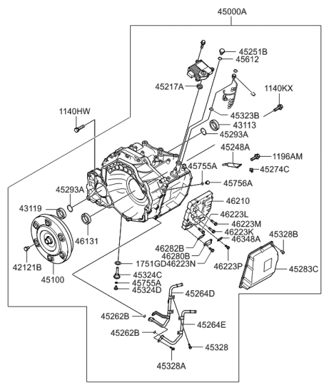 2007 Hyundai Veracruz Converter Assembly-Torque Diagram for 45100-24500