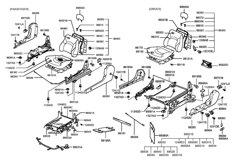 1998 Hyundai Sonata Front Seat Diagram