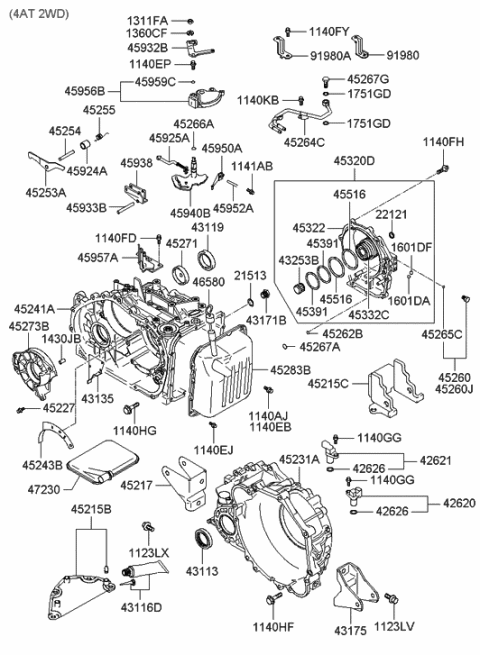 2005 Hyundai Sonata Auto Transmission Case Diagram 1