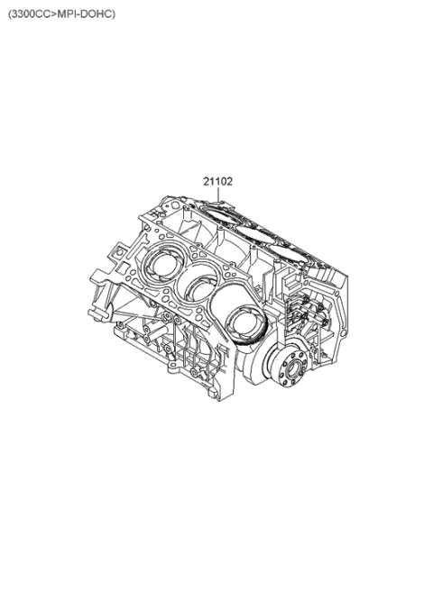 2006 Hyundai Sonata Short Engine Assy Diagram 2