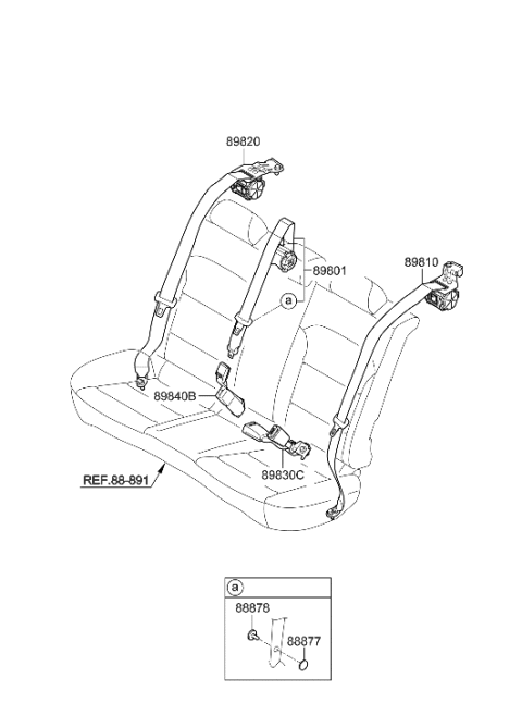 2021 Hyundai Ioniq Rear Seat Belt Diagram