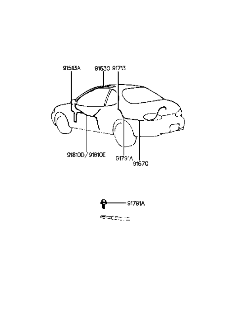 1996 Hyundai Tiburon Miscellaneous Wiring Diagram