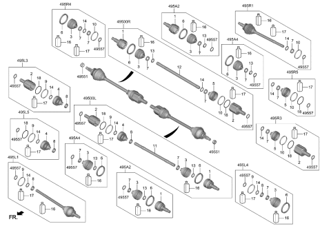 2023 Hyundai Genesis Electrified GV70 SHAFT ASSY-DRIVE,LH Diagram for 49500-DS000