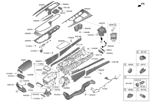 2019 Hyundai Accent ARMREST ASSY-CONSOLE Diagram for 84660-AR000-N9B