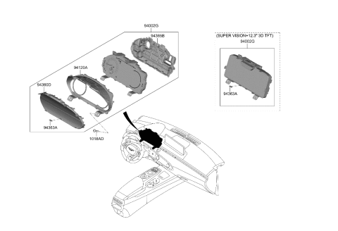 2023 Hyundai Genesis Electrified GV70 Instrument Cluster Diagram