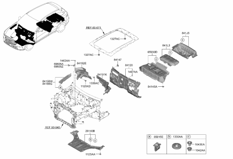 2023 Hyundai Genesis Electrified GV70 INSULATOR-RR FLOOR Diagram for 841K7-IT000