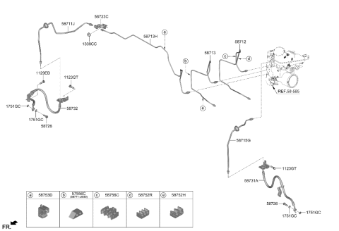 2019 Hyundai Accent HOSE-BRAKE FRONT,LH Diagram for 58731-DS100