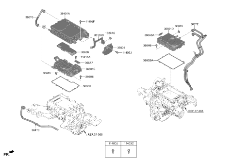 2023 Hyundai Genesis Electrified GV70 ICCU ASSY Diagram for 36401-1XDA0