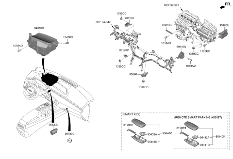 2019 Hyundai Accent FOB-SMART KEY Diagram for 95440-DS010