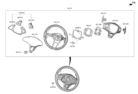 2023 Hyundai Genesis Electrified GV70 SWITCH ASSY-STRG REMOTE CONT L Diagram for 96710-DS000-GLW