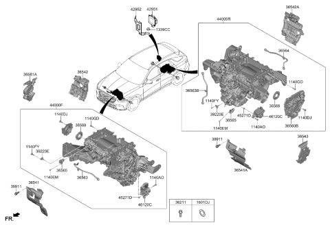 2023 Hyundai Genesis Electrified GV70 Traction Motor & Gdu Assy Diagram 1