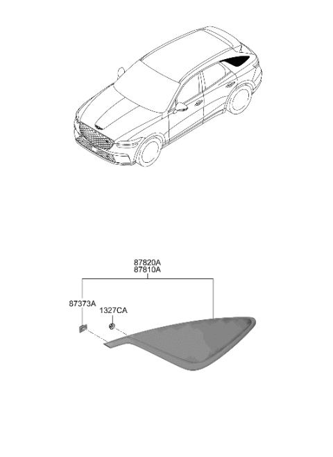 2023 Hyundai Genesis Electrified GV70 Quarter Window Diagram