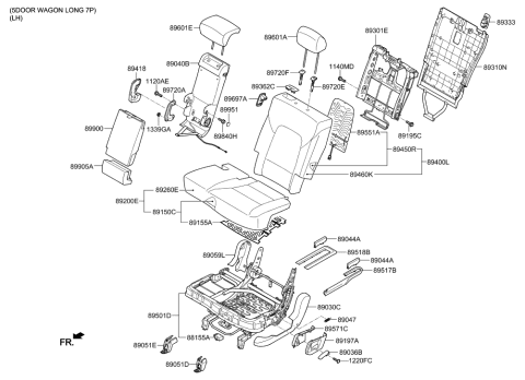 2013 Hyundai Santa Fe Control Unit-Heater Diagram for 89199-B8110