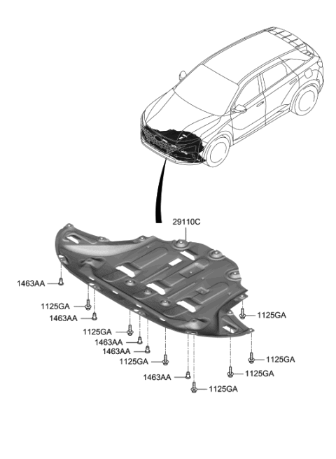 2020 Hyundai Nexo Under Cover Diagram