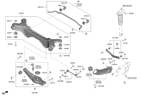 2020 Hyundai Nexo Rear Suspension Control Arm Diagram