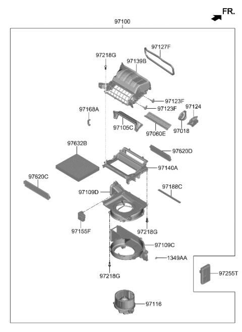 2022 Hyundai Nexo Seal-Intake Diagram for 97127-M5000