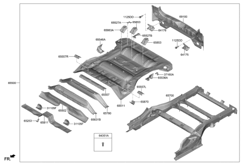 2022 Hyundai Nexo Panel Assembly-Back Diagram for 69100-M5000