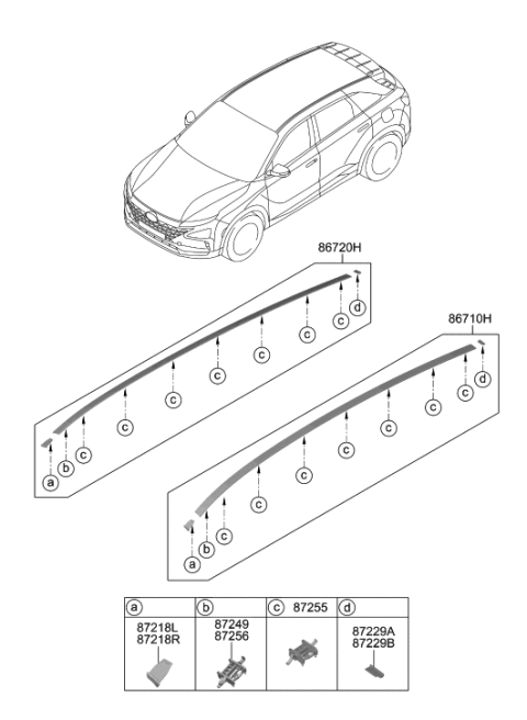 2023 Hyundai Nexo Roof Garnish & Rear Spoiler Diagram 1