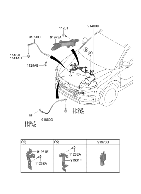 2020 Hyundai Nexo Bracket-Wiring MTG Diagram for 91931-M5110