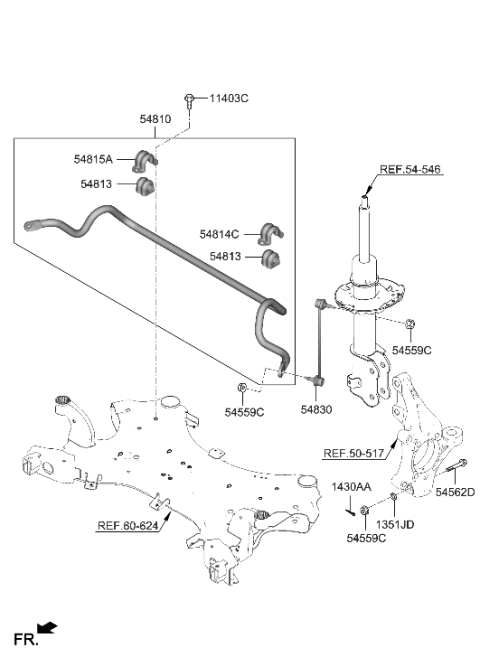 2020 Hyundai Nexo Front Suspension Control Arm Diagram