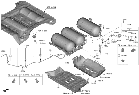 2022 Hyundai Nexo Bolt-Hydrogen Tank Frame MTG Diagram for 35947-M5000