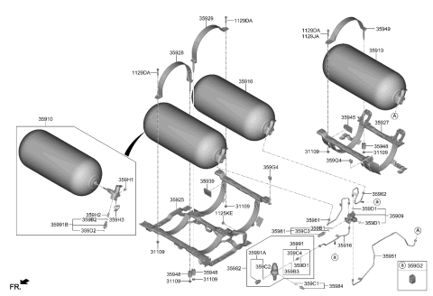 2020 Hyundai Nexo TUBE-FILLING Diagram for 35963-M5010