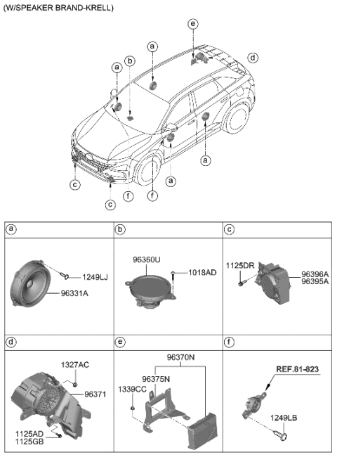 2022 Hyundai Nexo External Amp Assembly Diagram for 96370-M5100