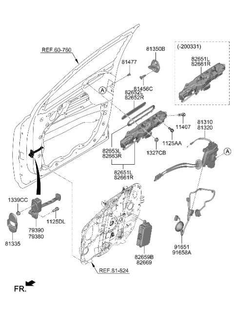 2020 Hyundai Nexo Front Door Locking Diagram