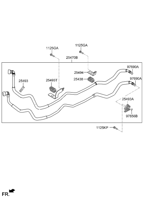 2014 Hyundai Sonata Hybrid CLIP-TUBE MTG Diagram for 25492-T1000