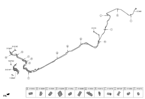 2014 Hyundai Sonata Hybrid SUPPORT-TUBE CLAMP Diagram for 31327-T1000