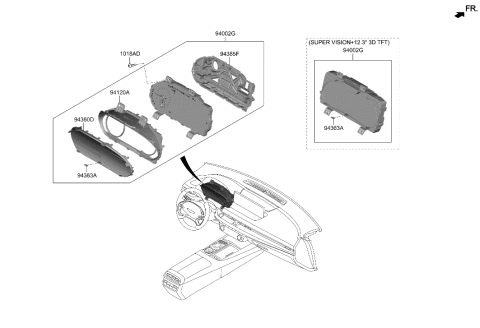 2006 Hyundai Azera CASE-REAR Diagram for 94365-T1000