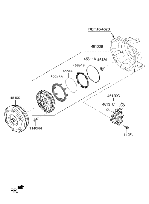 2022 Hyundai Genesis G80 Oil Pump & TQ/Conv-Auto Diagram 2